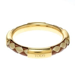Auth. Tod’s leather bracelet brown gold